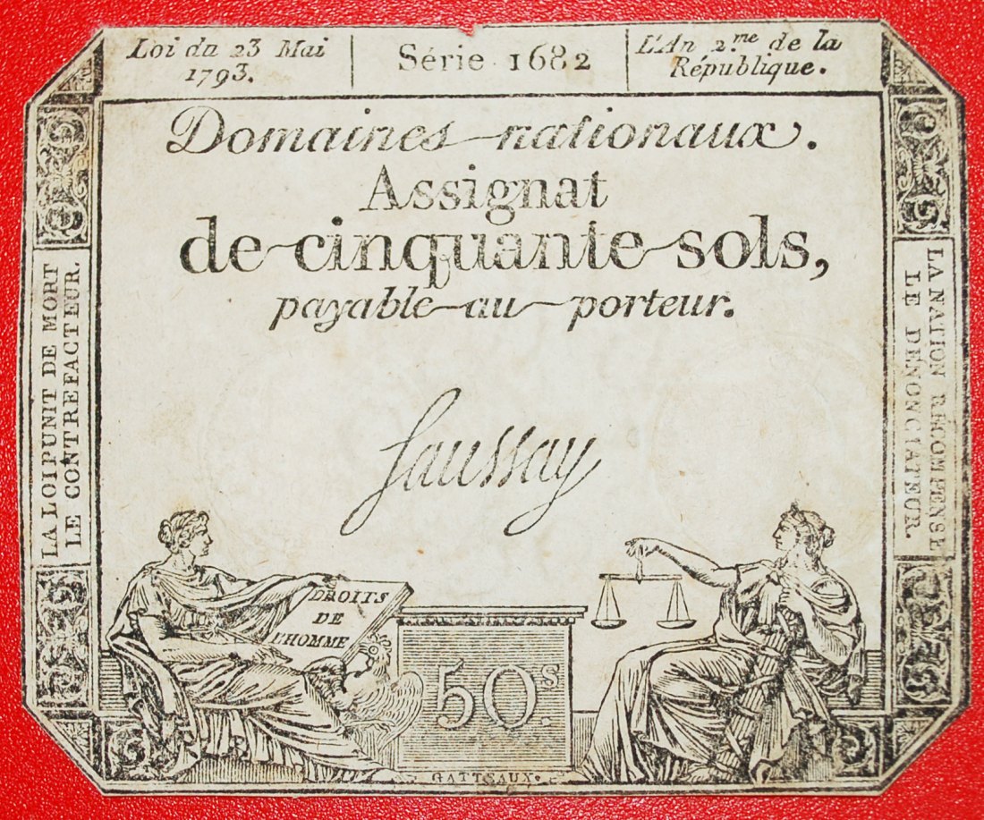  * SERIE 1682: FRANKREICH ★ 50 SOLS 1793! OHNE VORBEHALT!   