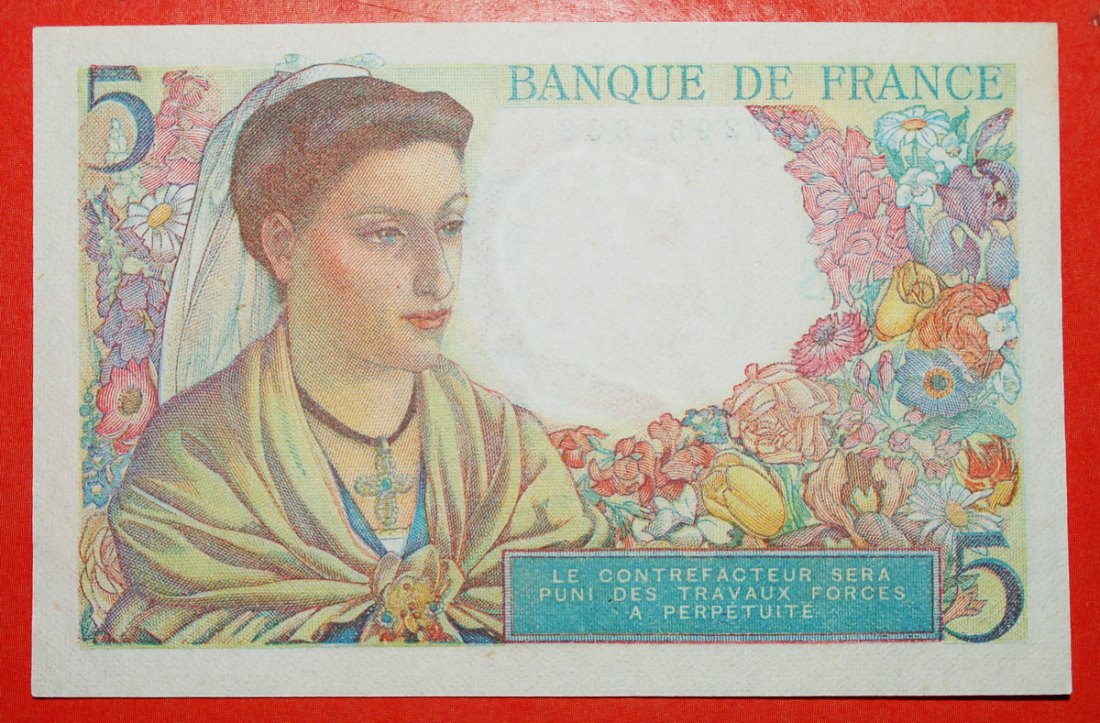 Ⰶ SHEPHERD: FRANCE ★ 5 FRANCS 1947! CRISP! UNCOMMON! LOW START ★ NO RESERVE!
