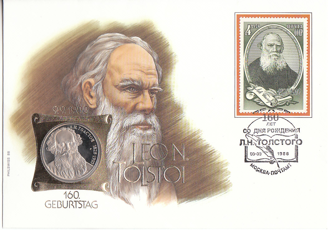  Numisbrief 160. Geburtstag Leo Tolstoi  b.   