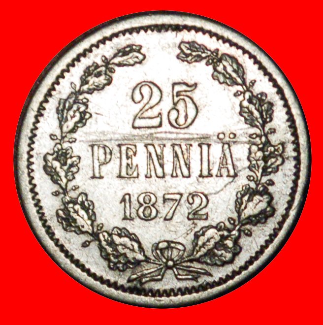 * ALEXANDER II 1855-1881:FINLAND russia, USSR★25 PENCE 1872! TO BE PUBLISHED★LOW START ★ NO RESERVE!