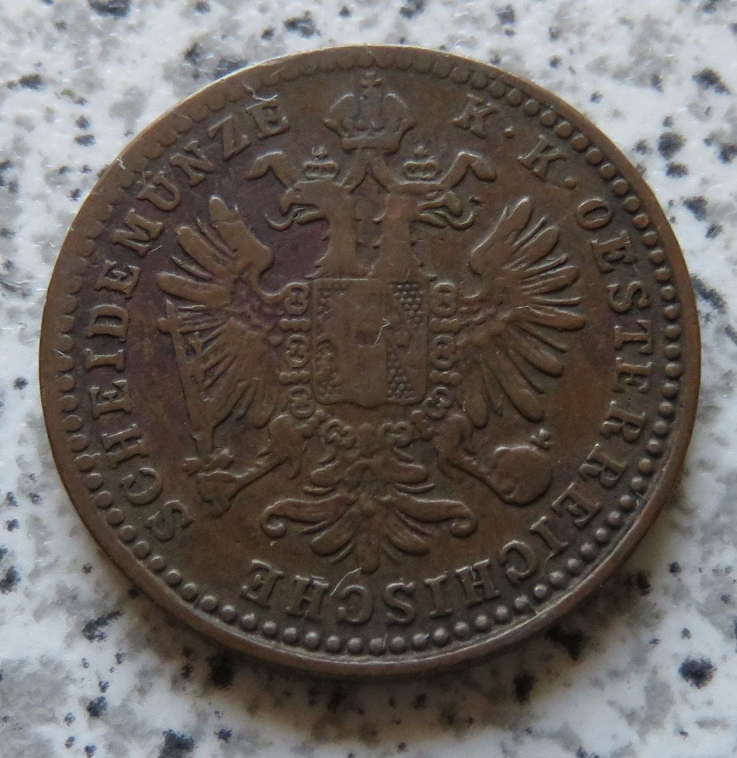  Österreich K & K 1 Kreuzer 1860 A   
