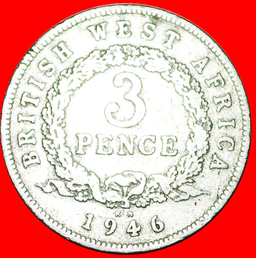  * GROSSBRITANNIEN: BRITISCH-WESTAFRIKA ★ 3 PENCE 1946KN! GEORG VI. (1937-1952) OHNE VORBEHALT!   