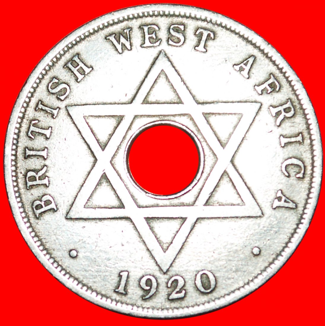  * GROSSBRITANNIEN DAVIDSTERN:BRITISCH-WESTAFRIKA★1 PENNY 1920H! GEORG V. 1911-1936 OHNE VORBEHALT!   