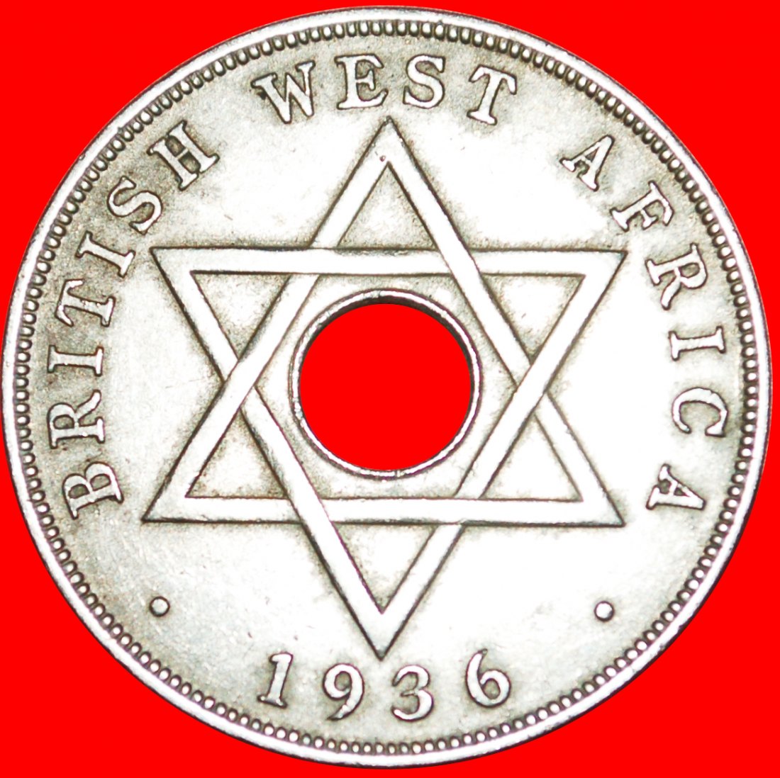  * GROSSBRITANNIEN DAVIDSTERN: BRITISCH-WESTAFRIKA ★ 1 PENNY 1936!  OHNE VORBEHALT!   