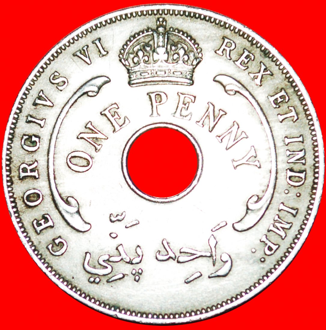  * GROSSBRITANNIEN DAVIDSTERN: BRITISCH-WESTAFRIKA★ 1 PENNY 1940! GEORG VI. 1937-1952 OHNE VORBEHALT!   