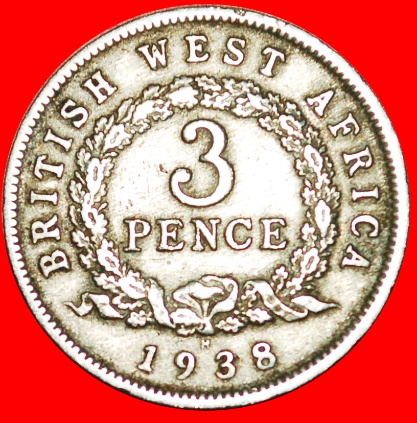  * GROSSBRITANNIEN: BRITISCH-WESTAFRIKA ★ 3 PENCE 1938H! GEORG VI. 1937-1952 OHNE VORBEHALT!   