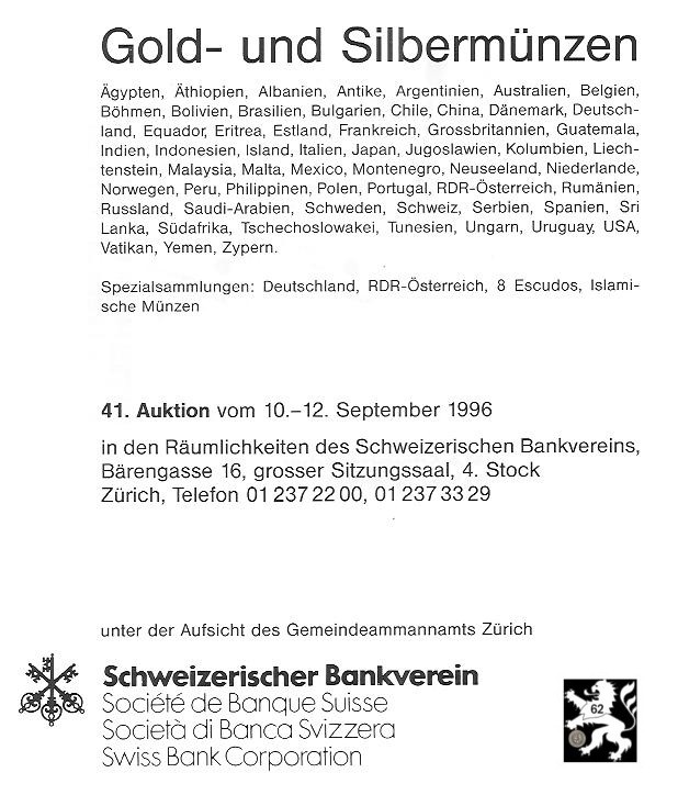  Schweizerischer Bankverein (Zürich) Auktion 41 (1995) Spezialsammlungen Deutschland ,RDR ,8 Escudos   