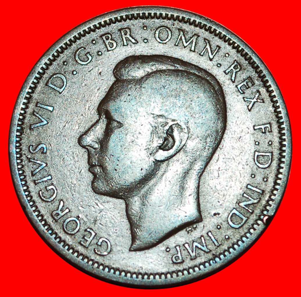  * SCHIFF: GROSSBRITANNIEN ★ HALBER PENNY 1938! GEORG VI. (1937-1952) OHNE VORBEHALT!   