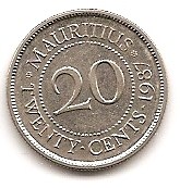  Mauritius 20 Cents 1987 #121   