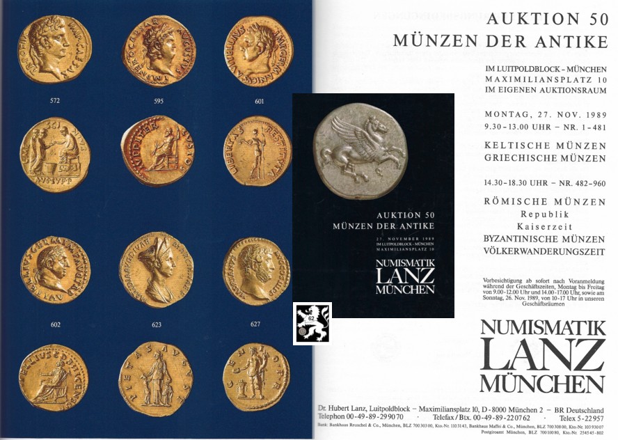  Lanz ( München ) Auktion 50 (1989) ANTIKE - Römische Republik & Kaiserzeit ,Griechen ,Kelten ,Byzanz   