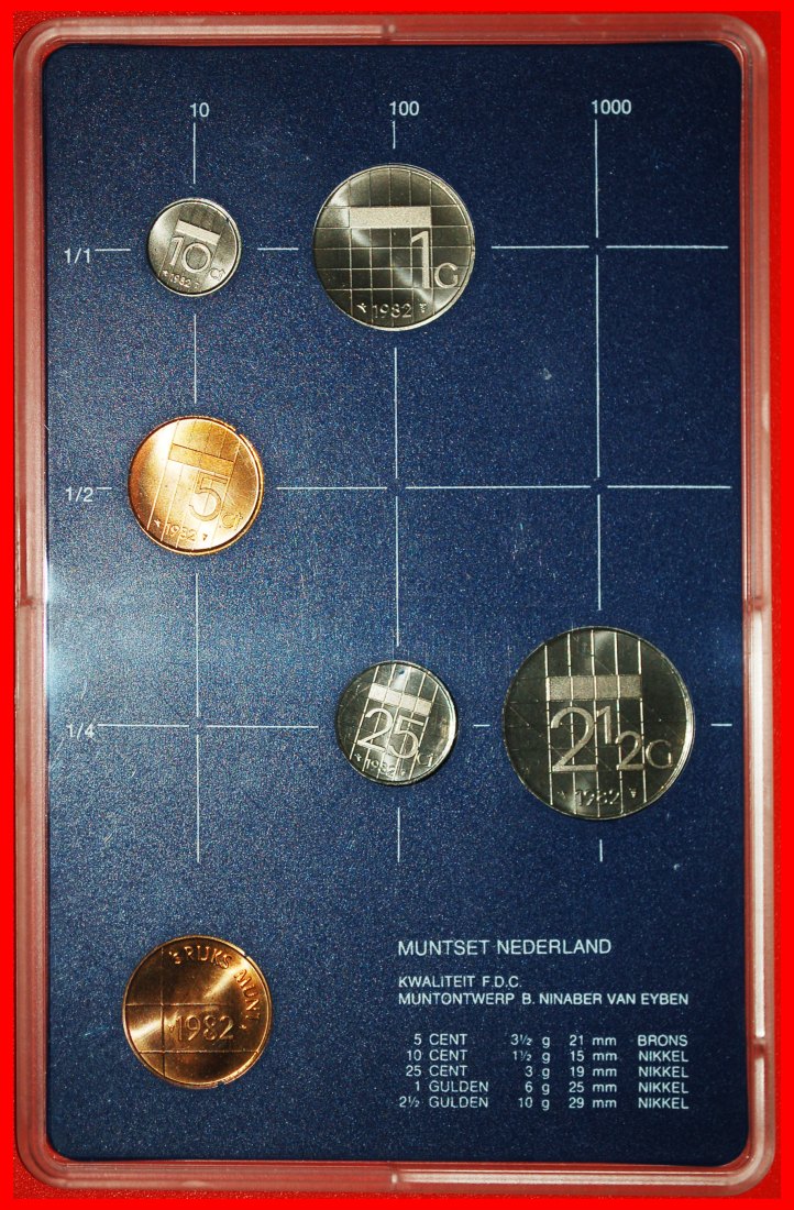  * BEATRIX (1980-2013): NETHERLANDS ★ SELECT MINT SET 1982 (5 COINS + MEDAL)!★LOW START★ NO RESERVE!   