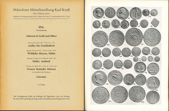  Kreß, Karl(Otto Helbing Nachf.), München, Auktion 104, 29./30.04.1957   