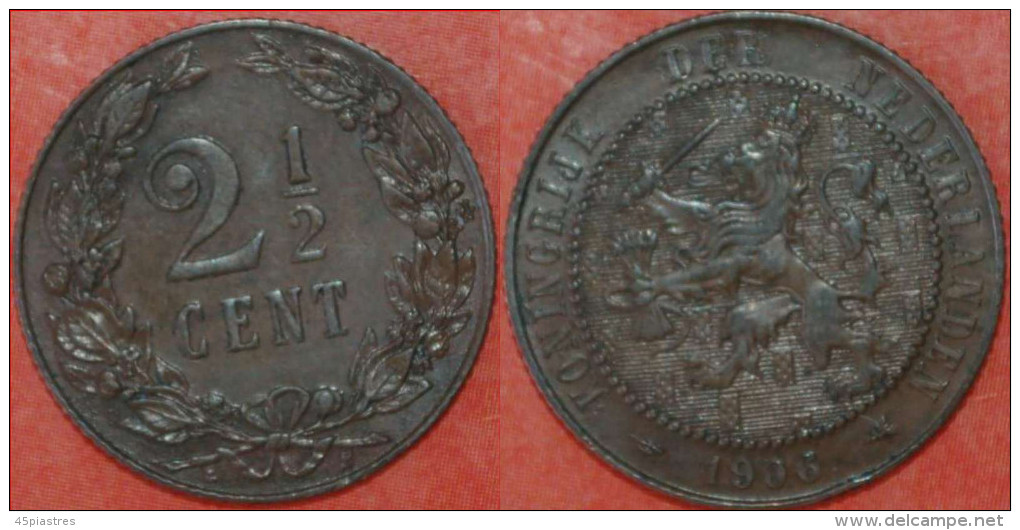  * INTERESSANTER TYP (1903-1906): NIEDERLANDE★ 2 1/2 CENTS 1906! WILHELMINA 1890-1948 OHNE VORBEHALT!   