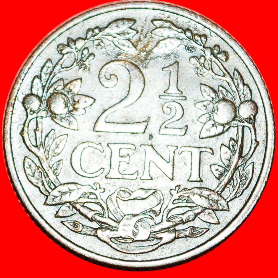 * SEAHORSE: NETHERLANDS ★ 2 1/2 CENTS 1916! WILHELMINA (1890-1948) LOW START ★ NO RESERVE!