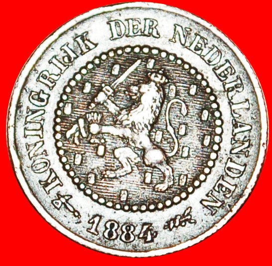  * STEIGENDER LÖWE (1878-1886): NIEDERLANDE ★ 1/2 CENT 1884! WILHELM III. (1849-1890) OHNE VORBEHALT!   