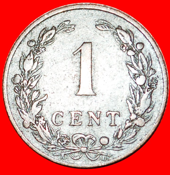  * STEIGENDER LÖWE FEHLER: NIEDERLANDE ★ 1 CENT 1901! WILHELMINA (1890-1948) OHNE VORBEHALT!   