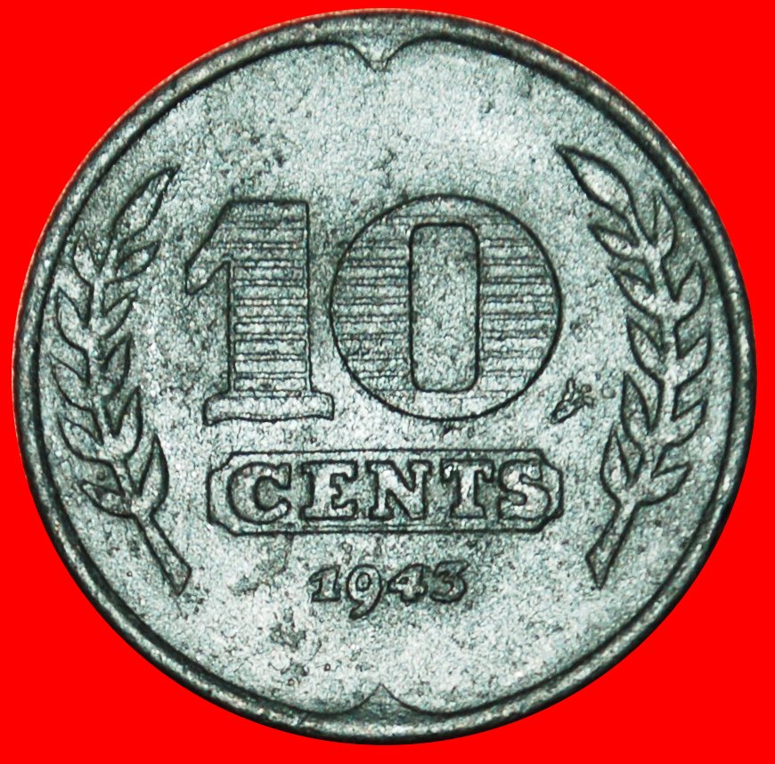  * OCCUPATION by GERMANY TULIPS (1941-1943): NETHERLANDS★10 CENTS 1943! ERROR★LOW START ★ NO RESERVE!   