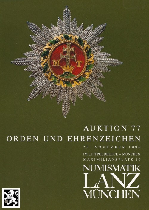  Lanz ( München ) Auktion 77 (1996) Orden und Ehrenzeichen   