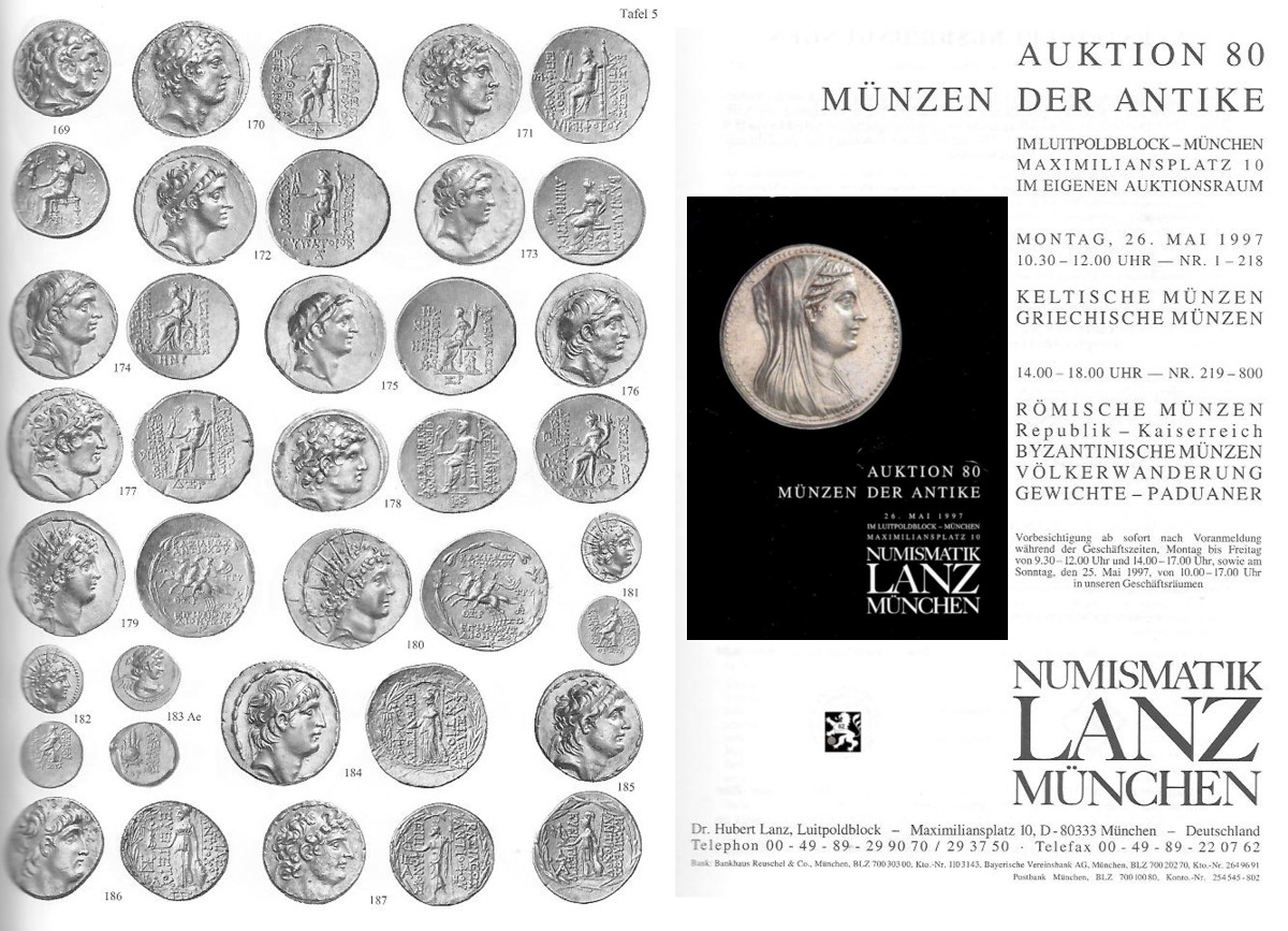  Lanz ( München ) Auktion 80 (1997) ANTIKE - Römische Republik & Kaiserzeit ,Griechen ,Kelten ,Byzanz   
