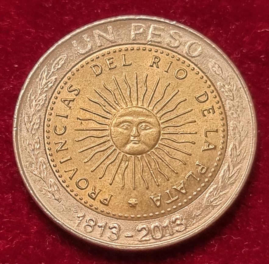15378(4) 1 Peso (Argentinien / 200 Years First Patriotic Coin) 2013 in unc- ....... von Berlin_coins