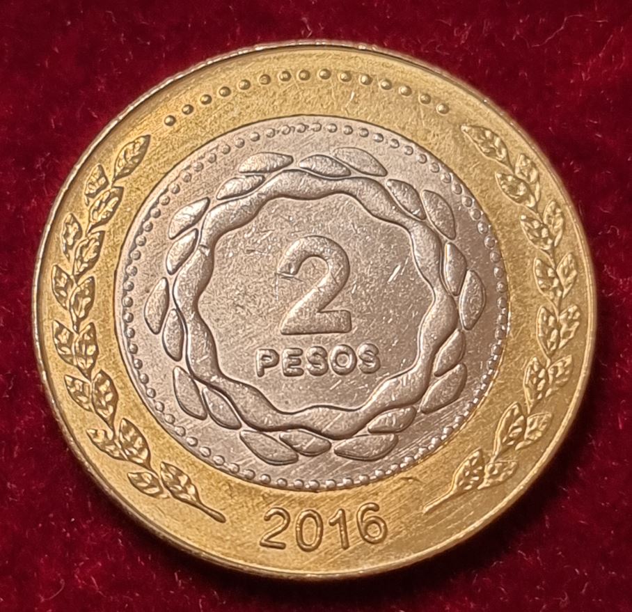  15382(4) 2 Pesos (Argentinien) 2016 in vz+ ........................................ von Berlin_coins   