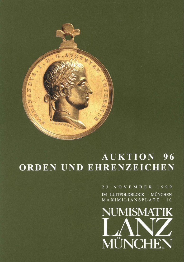  Lanz ( München ) Auktion 96 (1999) Orden und Ehrenzeichen   