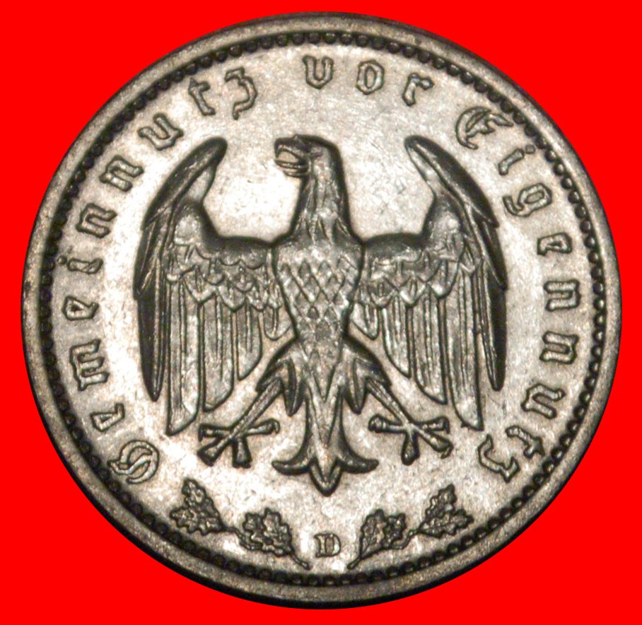  * NO SWASTIKA: GERMANY ★ 1 MARK 1934D! TYPE 1933-1939 THIRD REICH 1933-1945 LOW START ★ NO RESERVE!   