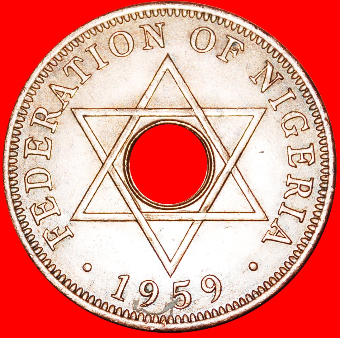  * DAVIDSTERNE★ NIGERIA ★ 1 PENNY 1959!  OHNE VORBEHALT!   