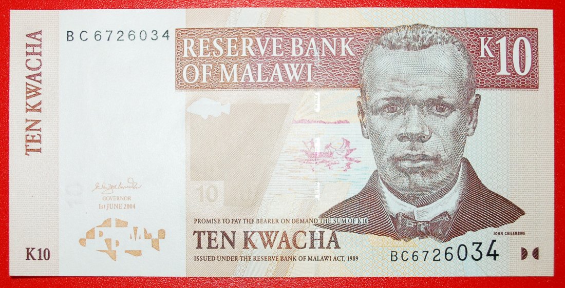  * FISH AND BOAT: MALAWI ★ 10 KWACHA 2004 UNC CRISP! LOW START ★ NO RESERVE!   