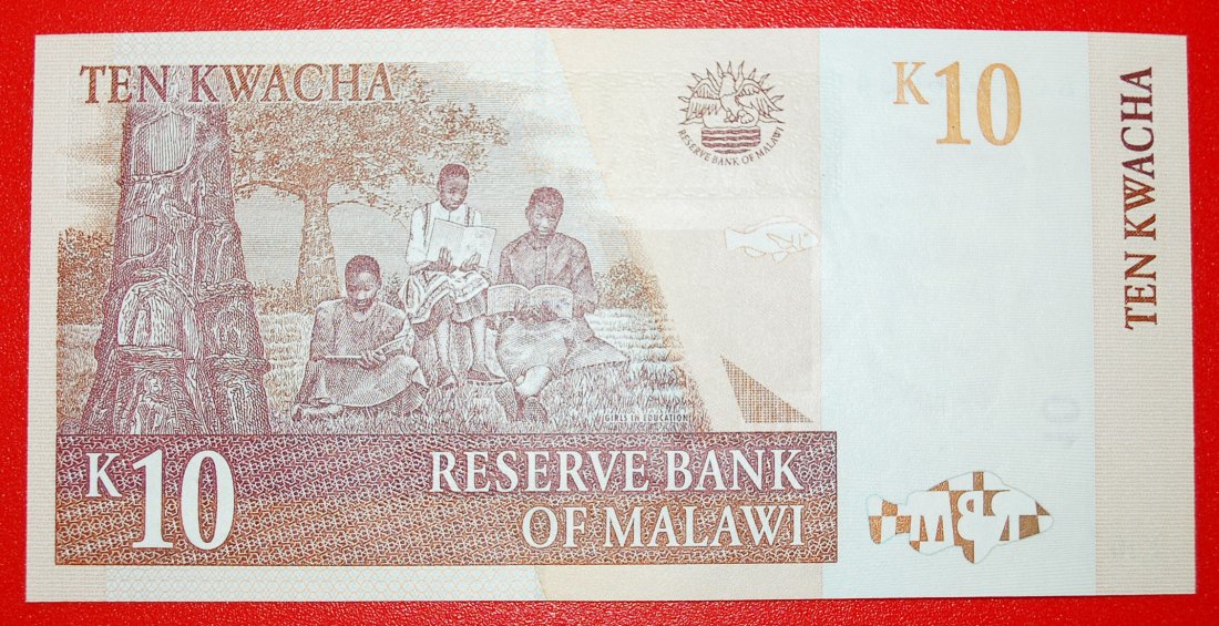  * FISH AND BOAT: MALAWI ★ 10 KWACHA 2004 UNC CRISP! LOW START ★ NO RESERVE!   