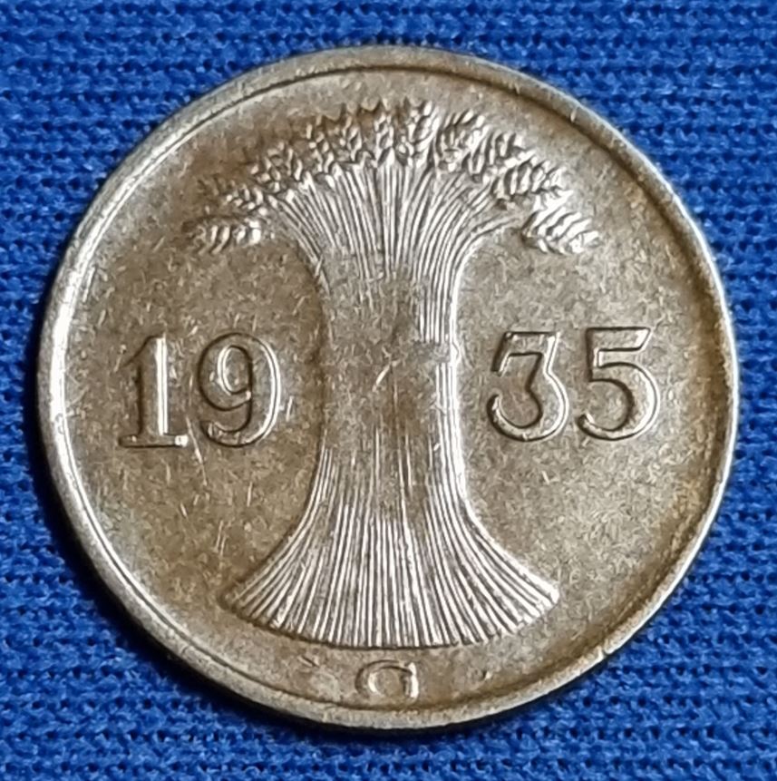  1525(6) 1 Reichspfennig (Weimarer Republik) 1935/G in vz .......................... von Berlin_coins   