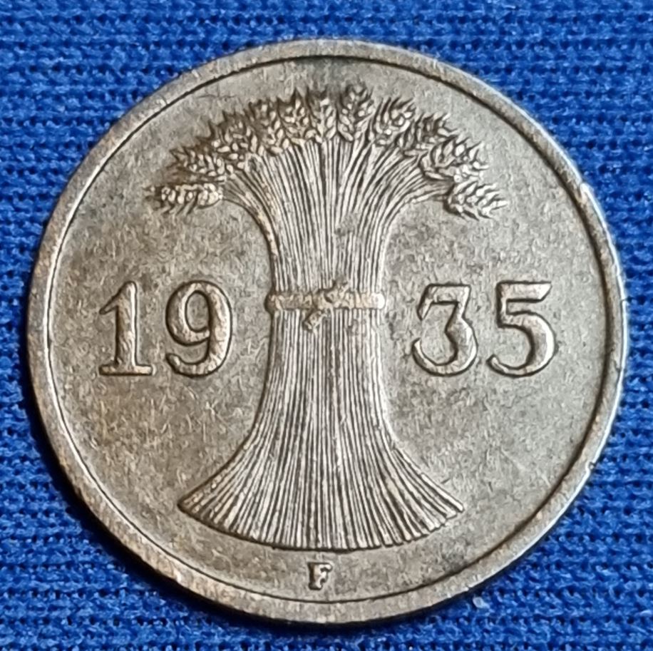  1524(4) 1 Reichspfennig (Weimarer Republik) 1935/F in vz .......................... von Berlin_coins   