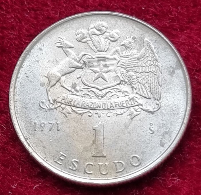  5609(6) 1 Escudo (Chile / General Verdugo) 1971 in ss-vz .......................... von Berlin_coins   