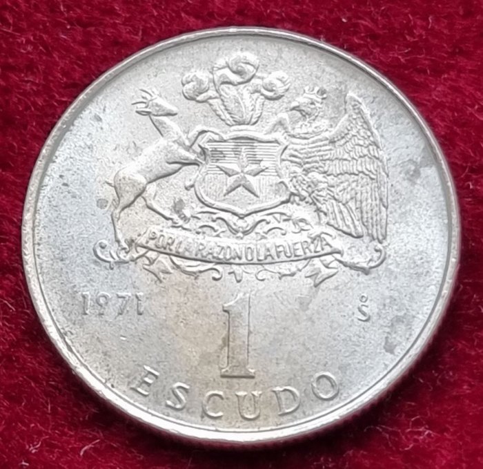 5609(6) 1 Escudo (Chile / General Verdugo) 1971 in ss-vz .......................... von Berlin_coins