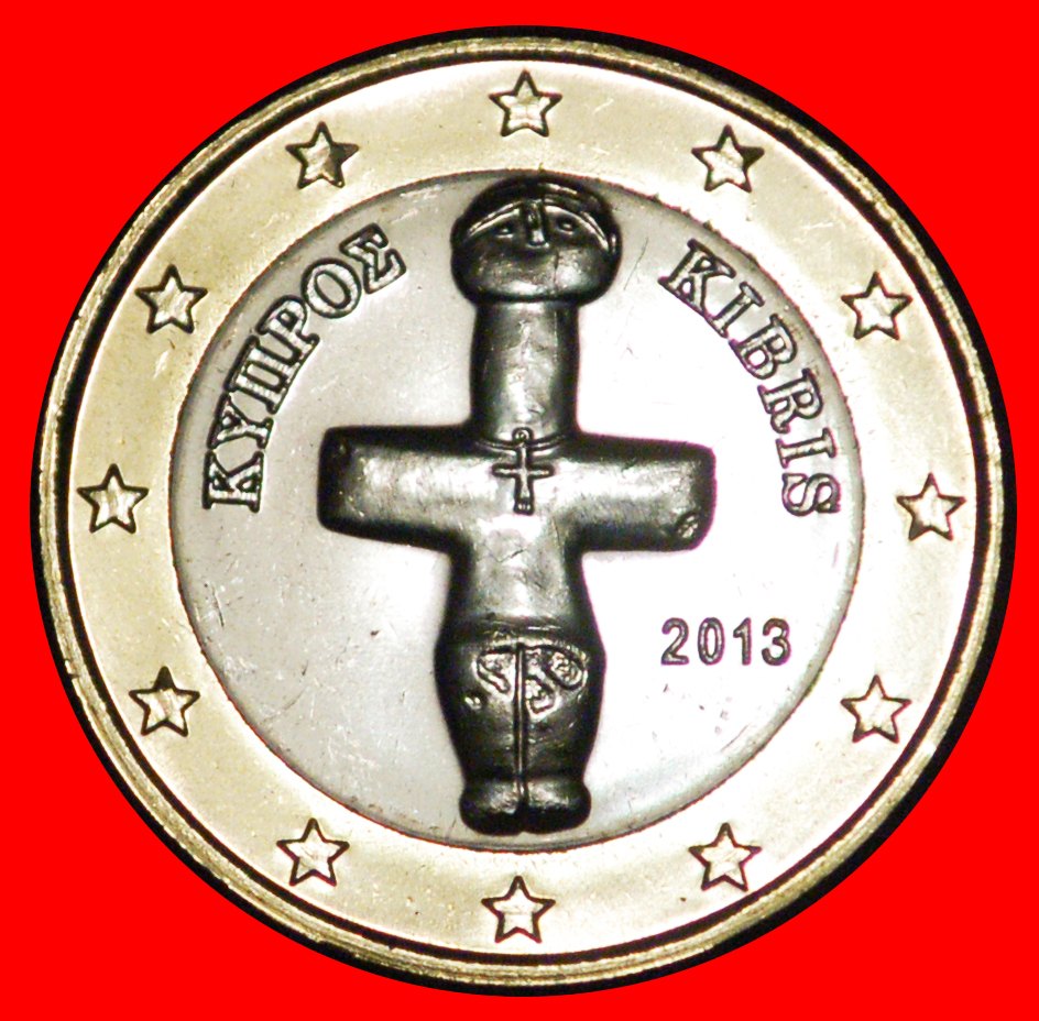  * GREECE (2008-2021): CYPRUS ★ 1 EURO 2013 UNC MINT LUSTRE! UNCOMMON YEAR! LOW START ★ NO RESERVE!   