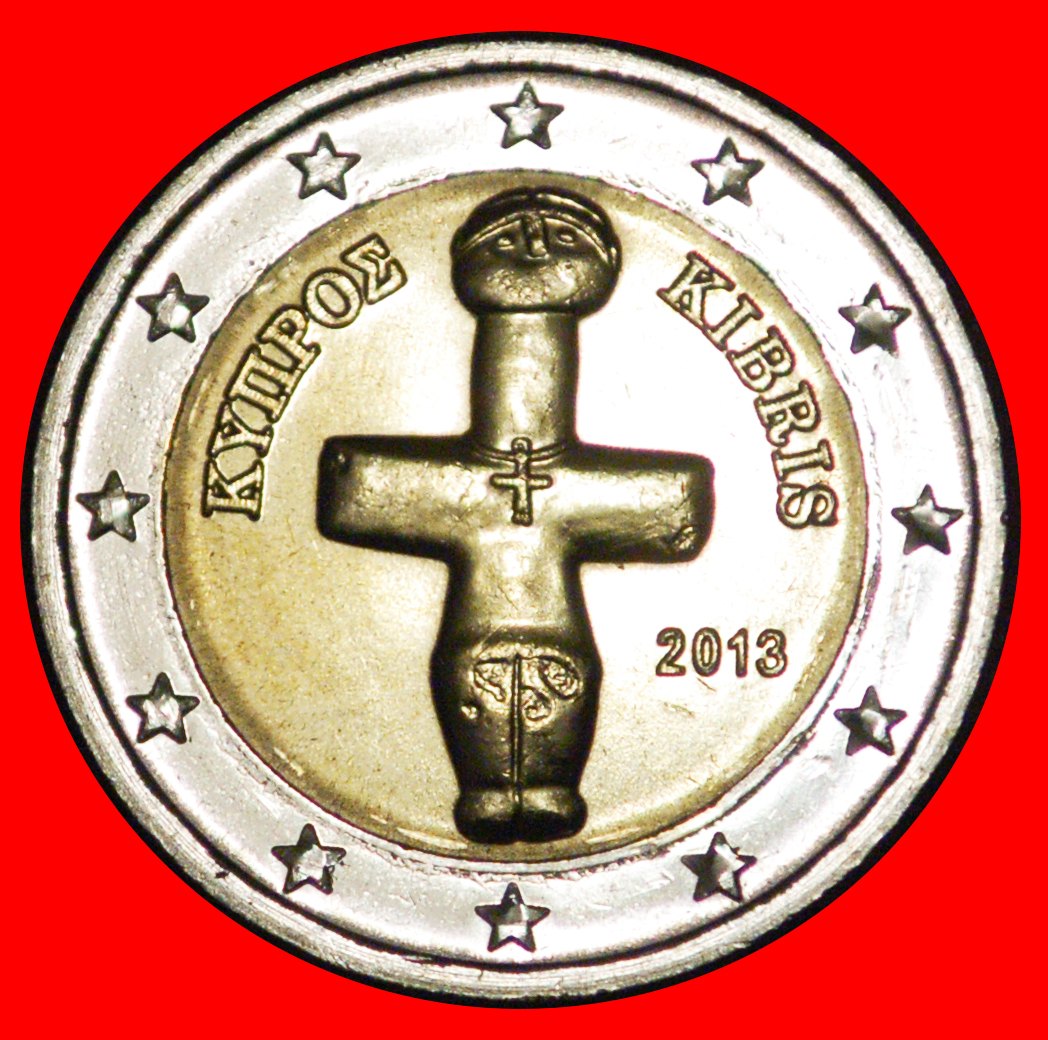  * GREECE (2008-2021): CYPRUS ★ 2  EURO 2013 UNC MINT LUSTRE! UNCOMMON YEAR! LOW START ★ NO RESERVE!   