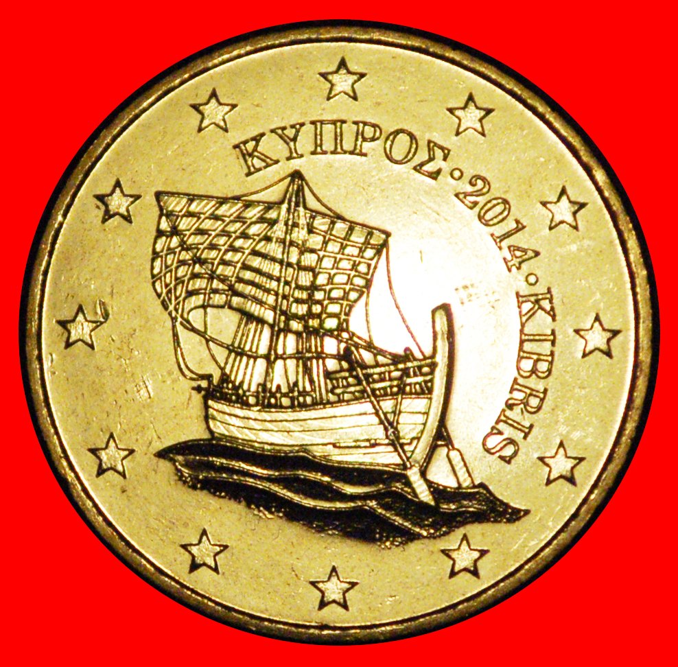  * GREECE (2008-2021): CYPRUS ★ 50 CENT 2014! SHIP NORDIC GOLD UNC UNCOMMON! LOW START ★ NO RESERVE!   