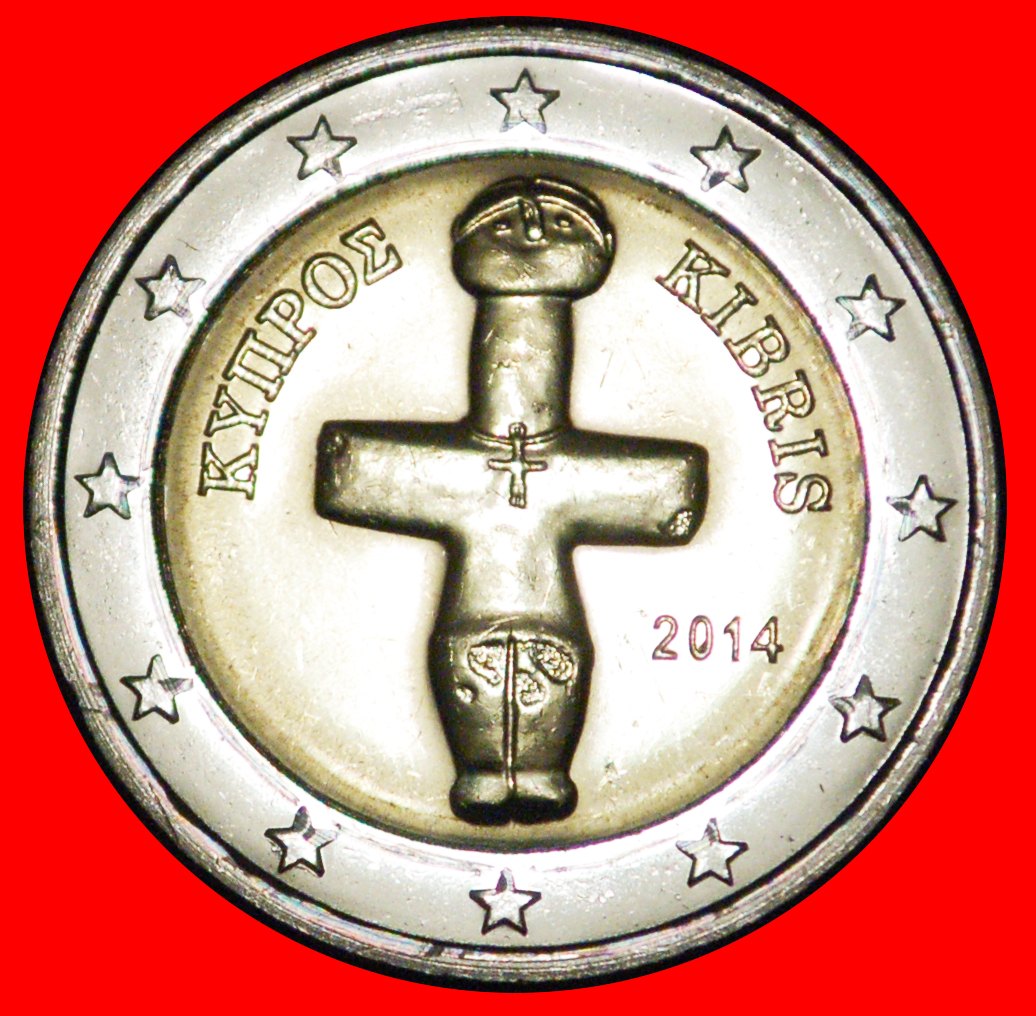 * GRIECHENLAND (2008-2021): ZYPERN ★ 2 EURO 2014 STG STEMPELGLANZ! INTERESSANTES JAHR★OHNE VORBEHALT