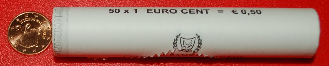  * GREECE (2008-2021): CYPRUS ★ 1 CENT 2014 UNC! MOUFLONS! UNCOMMON ROLL! LOW START ★ NO RESERVE!   