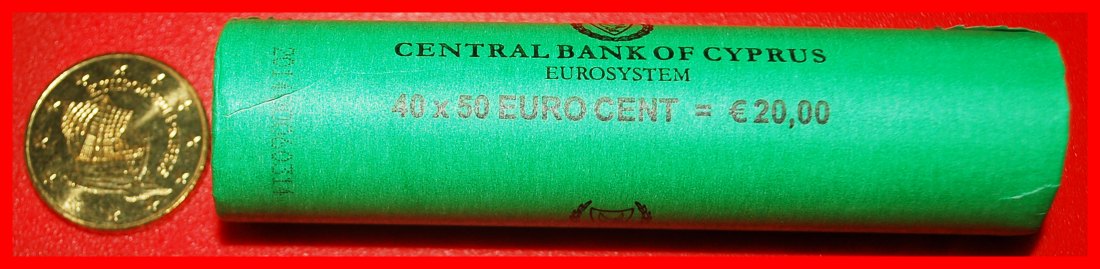  * GREECE (2008-2021): CYPRUS★50 CENT 2014 NORDIC GOLD★SHIP★UNC ROLL★UNCOMMON★LOW START ★ NO RESERVE!   