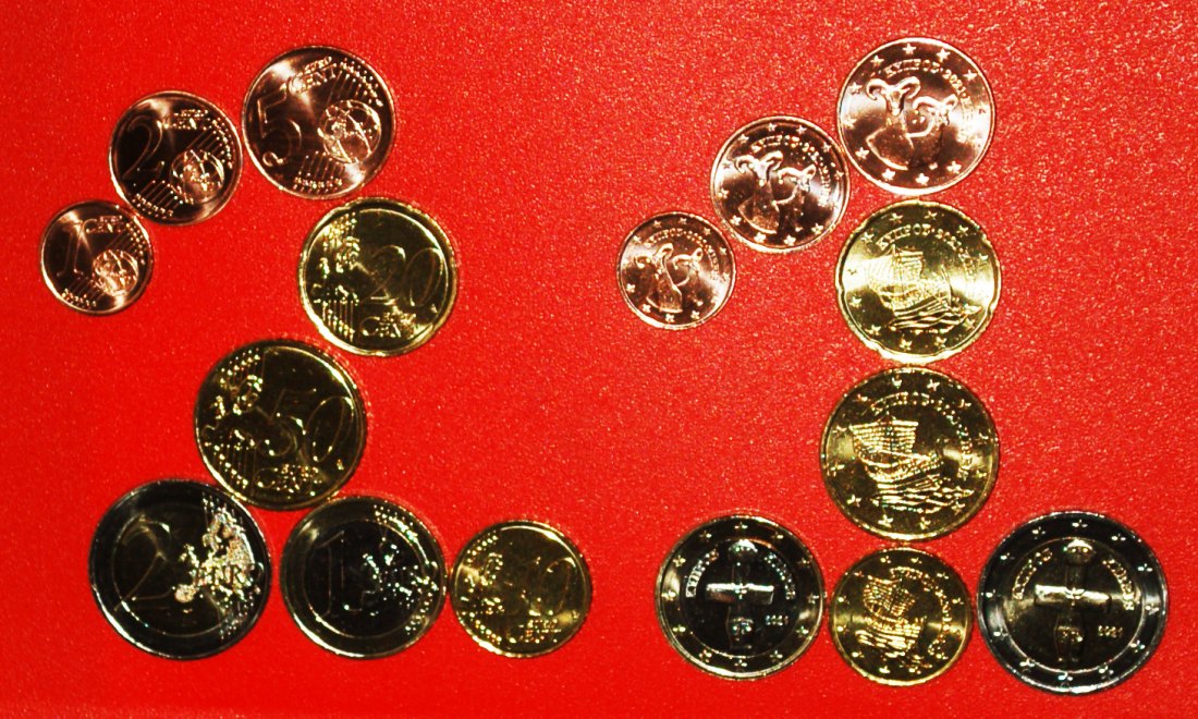  * GREECE: CYPRUS ★ EURO SET 8 COINS 2021 SHIPS AND ANIMALS  UNC! UNCOMMON! LOW START ★ NO RESERVE!   