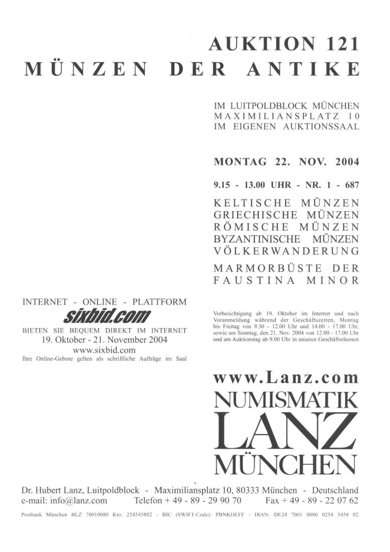  Lanz ( München ) Auktion 121 (2004) ANTIKE Römische Republik & Kaiserzeit ,Griechen ,Kelten ,Byzanz   