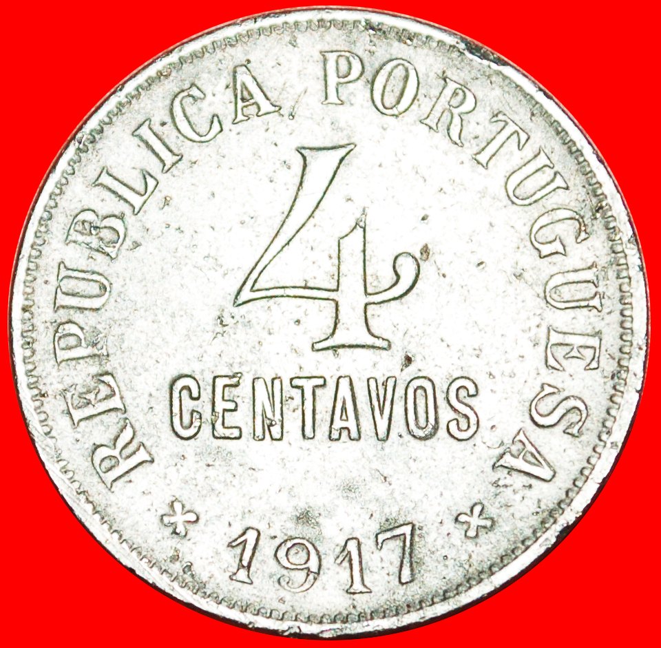 * FREIHEIT (1917-1919): PORTUGAL ★ 4 CENTAVOS 1917! OHNE VORBEHALT!