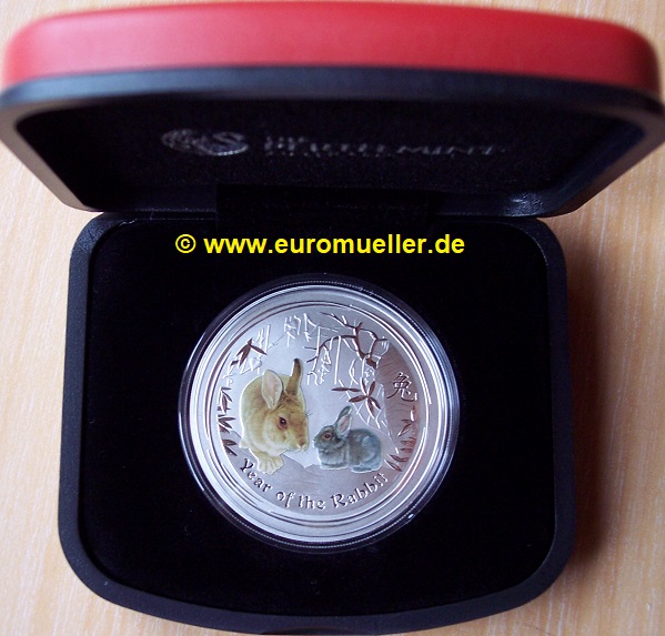 Australien 1 Dollar Gedenkmünze 2011...Hase / Rabbit...Lunar II...1 Oz Silber   