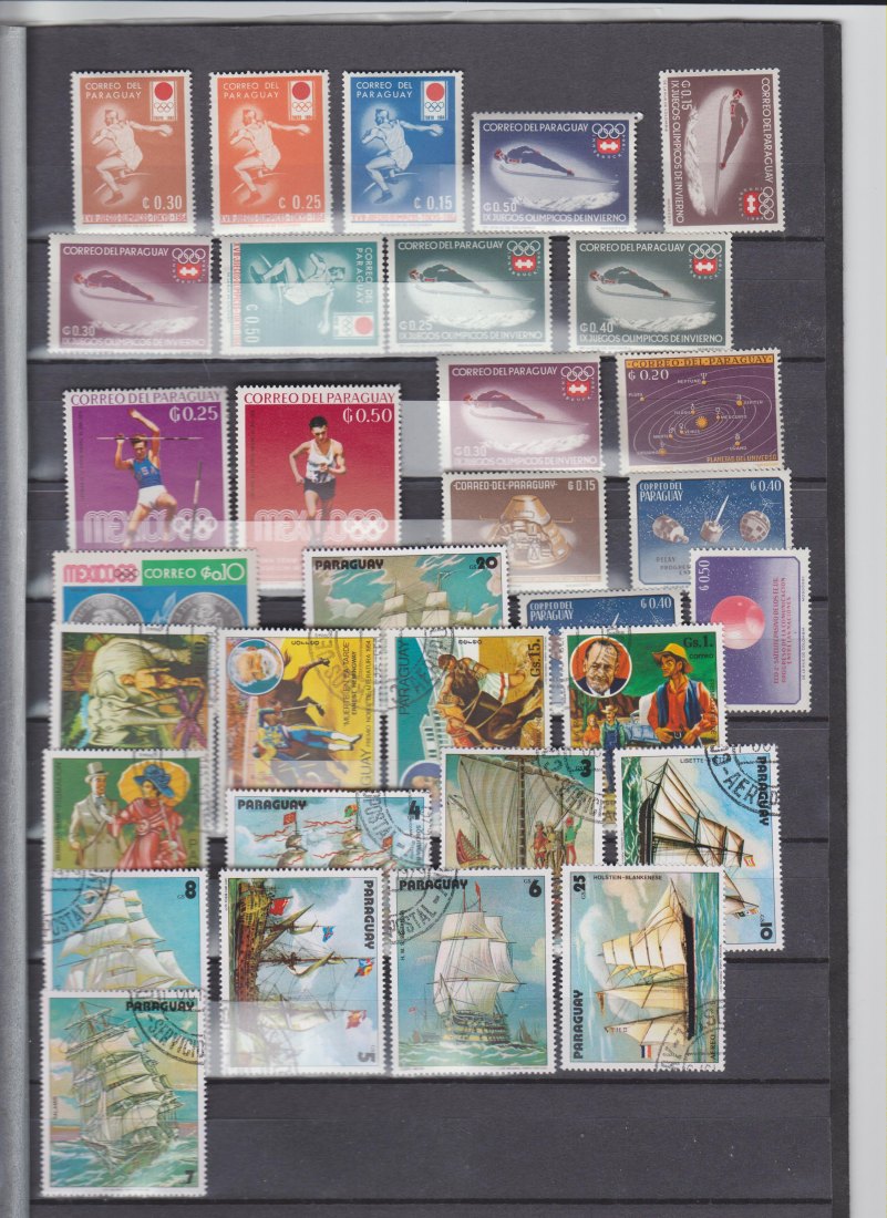  Briefmarken Paraguay Markenlot postfrisch und gestempelt, einwandfrei.   