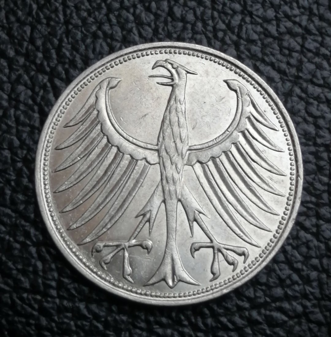  5 Mark Silberadler 1961 J Jaeger 387 Erhaltung (Silber 7 gramm fein)   