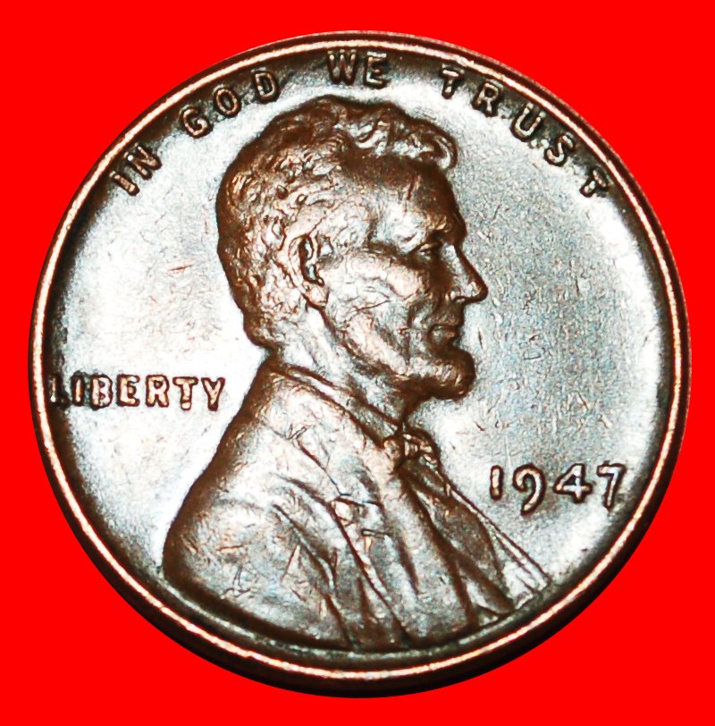  * WEIZEN PENNY (1909-1958): USA ★ 1 CENT 1947! LINCOLN (1809-1865) OHNE VORBEHALT!   