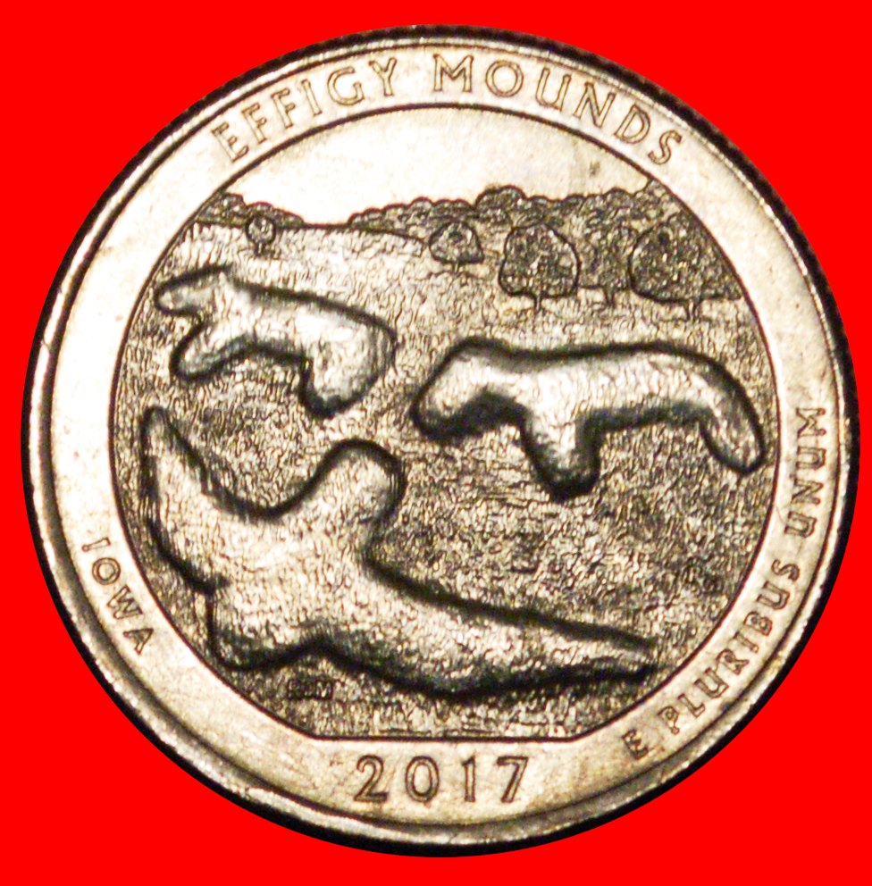 * MOUNDS (700-1030): USA ★ 1/4 DOLLAR 2017P STG STEMPELGLANZ WASHINGTON (1789-1797) OHNE VORBEHALT!
