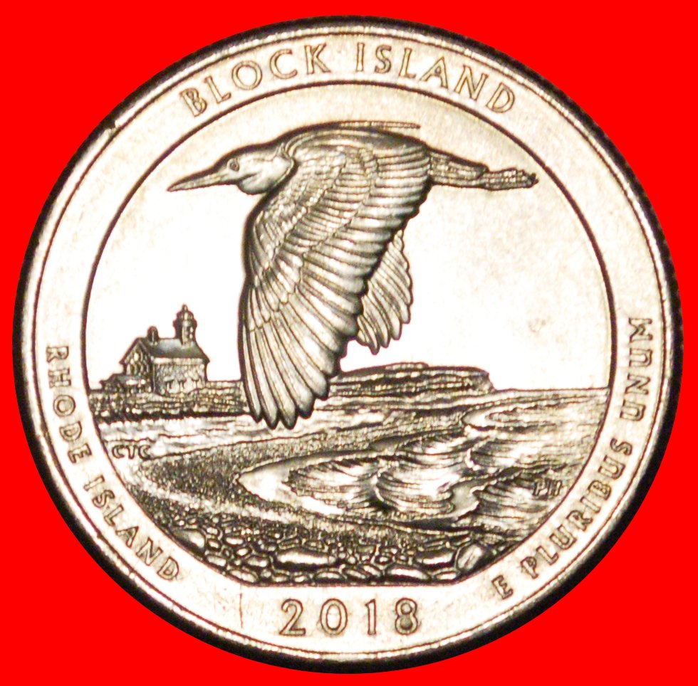  * HERON AND LIGHTHOUSE: USA ★ 1/4 DOLLAR 2018P UNC! WASHINGTON (1789-1797) LOW START ★ NO RESERVE!   