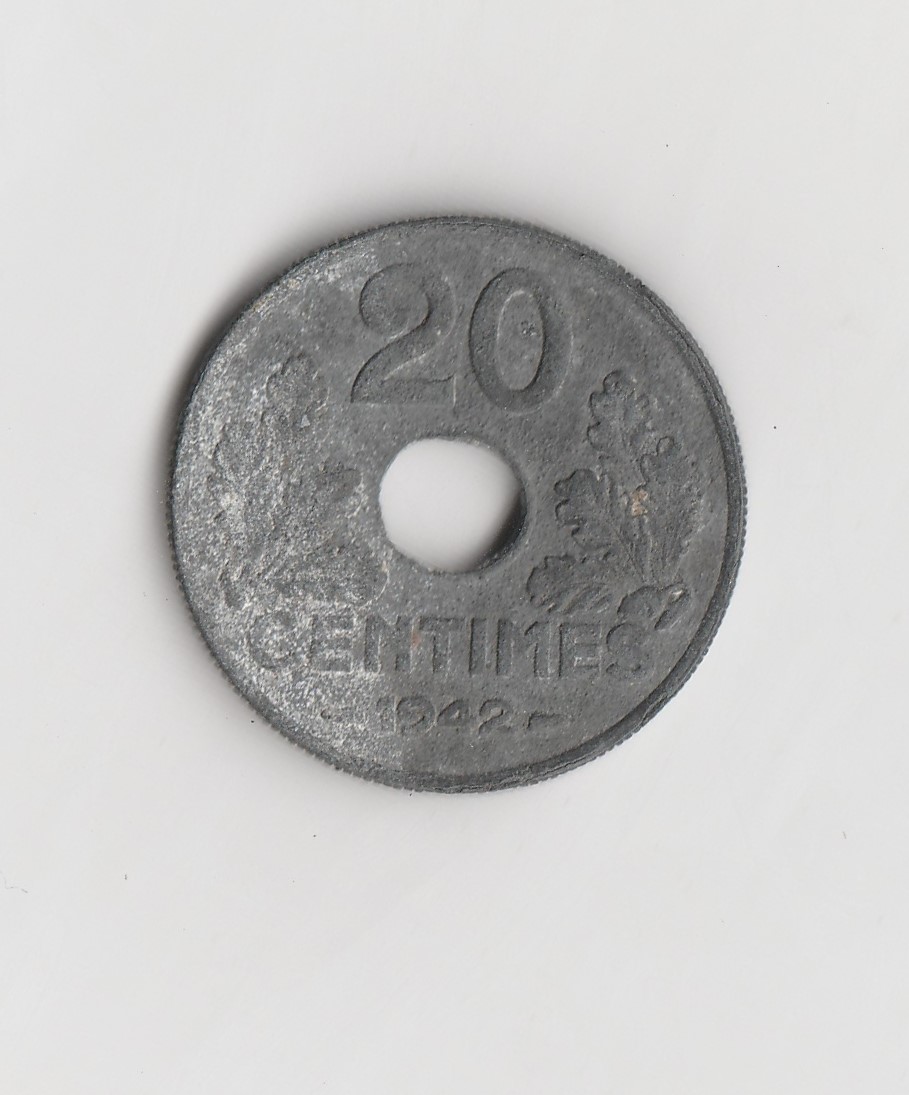  20 Centimes Frankreich 1942 Zink (M677)   